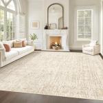 Beige 8x10 Washable Moroccan Geometric Rug