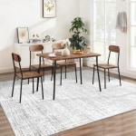 5x7 Area Rugs Washable Rug, Abstract Living Room Rug Large Neutral Modern Area Rug Soft Non Slip Low Pile Stain Resistant Indoor Carpet for Bedroom Nursery Kids Dining Room Office(Grey, 5'x7')