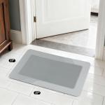 ArtyCozy Super Absorbent Stain Resistant Soft Bath Mat, Non-Slip Bathroom Rug with Rubber Backing, Thin Bath Rug, Easy Care Shower Mat for Bathroom Floor Bathtub Shower Sink, Grey, 17'' × 27''