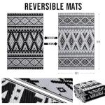 OLANLY Outdoor Rug Waterproof 5x8 ft, Reversible Outdoor Plastic Straw Rug, Boho Patio Rug, Indoor Outdoor Carpet, RV Mat Outside for Patio, Camp, Picnic, Balcony, Deck, Backyard, Black & White