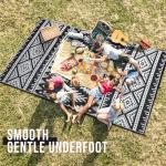 OLANLY Outdoor Rug Waterproof 5x8 ft, Reversible Outdoor Plastic Straw Rug, Boho Patio Rug, Indoor Outdoor Carpet, RV Mat Outside for Patio, Camp, Picnic, Balcony, Deck, Backyard, Black & White