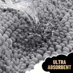 OLANLY Thick Bathroom Rugs 30x20, Extra Soft Absorbent Chenille Striped Bath Rugs, Rubber Backing, Machine Wash Dry, Bath Mats for Bathroom Floor, Tub and Shower, Home Decor Accessories, Grey