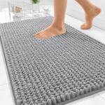OLANLY Thick Bathroom Rugs 30x20, Extra Soft Absorbent Chenille Bath Rugs, Rubber Backing, Machine Wash Dry, Bath Mats for Bathroom Floor, Tub and Shower, Home Decor Accessories, Grey