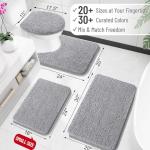 OLANLY Bathroom Rugs 36x24, Extra Soft Absorbent Chenille Bath Rugs, Rubber Backing Quick Dry, Machine Washable Bath Mats for Bathroom Floor, Tub and Shower, Home Decor Accessories, Grey