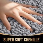 OLANLY Thick Bathroom Rugs 30x20, Extra Soft Absorbent Chenille Bath Rugs, Rubber Backing, Machine Wash Dry, Bath Mats for Bathroom Floor, Tub and Shower, Home Decor Accessories, Grey