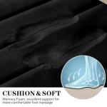 BYSURE Black Memory Foam Bathroom Rug Set 3 Piece, Non Slip Extra Soft Absorbent Washable & Dry Toilet Bath Mat Sets