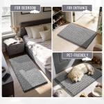 Yimobra Bathroom Rugs Non Slip Washable - Ultra Soft Absorbent Chenille Bath Mat, Quick Dry Shaggy Floor Carpet for Tub Shower, Gray Home Decor Accessories, 24x17 Inch