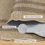 LIVEBOX Scalloped Washable 2x6 Kitchen Runner Rug, Easy Jute Geometri Tan Rugs for Entryway, Indoor Outdoor Non Slip Rug Farmhouse Morden Carpet Door Mat Area Rug for Bedroom Laundry Room Hallway