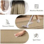 LIVEBOX Scalloped Washable 2x6 Kitchen Runner Rug, Easy Jute Geometri Tan Rugs for Entryway, Indoor Outdoor Non Slip Rug Farmhouse Morden Carpet Door Mat Area Rug for Bedroom Laundry Room Hallway