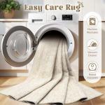 Beige 8x10 Washable Moroccan Geometric Rug