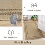 LIVEBOX Scalloped Washable 2x6 Kitchen Runner Rug, Easy Jute Geometri Tan Rugs for Entryway, Indoor Outdoor Non Slip Rug Farmhouse Morden Carpet Door Mat Area Rug for Bedroom Laundry Room Hallway