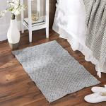 DII Woven Recycled Yarn Rag Rug Collection Miniature Diamonds, 2x3', Gray