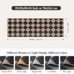Lahome Checkered Easy Jute Runner Rug, 2x8 Hallway Kitchen Runner Rug Non Slip Washable Outdoor Carpet for Entryway Indoor, Checkerboard Black Indoor Outdoor Carpet for Hallway 8ft Entry