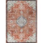 Beverly Rug Non Slip Rugs 5x7 Boho Medallion Floral Non Skid Rubber Backing Easy Silk Soft Area Rug for Living Room Easy to Clean Non Shedding Kitchen Bedroom Indoor Carpet (5 x 7 Orange - Cream)