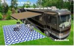 BalajeesUSA Recycled Outdoor Plastic Patio Rugs Clearance Waterproof RV Camper Rug Large Reversible mats 6'x9' Blue & White 20317