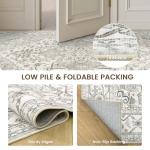 Beige Vintage Washable Area Rug 8x10 Size