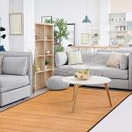 HAPPYGRILL Bamboo Area Rug, 5 x 8 Feet Floor Carpet, Floor Mat with Anti-Slip Backing, Easy Care,Indoor Roll-up Runner Rug for Bedroom, Living Room, Entryway