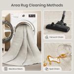 Washable 5x7 Area Rug - Stain Resistant Beige