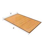 HAPPYGRILL Bamboo Area Rug, 5 x 8 Feet Floor Carpet, Floor Mat with Anti-Slip Backing, Easy Care,Indoor Roll-up Runner Rug for Bedroom, Living Room, Entryway