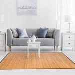 HAPPYGRILL Bamboo Area Rug, 5 x 8 Feet Floor Carpet, Floor Mat with Anti-Slip Backing, Easy Care,Indoor Roll-up Runner Rug for Bedroom, Living Room, Entryway