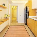 HAPPYGRILL Bamboo Area Rug, 5 x 8 Feet Floor Carpet, Floor Mat with Anti-Slip Backing, Easy Care,Indoor Roll-up Runner Rug for Bedroom, Living Room, Entryway