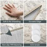 GRANNY SAYS Boho Kitchen Rug Sets of 3, Non Slip Washable Faux Wool Kitchen Mats for Floor, Thick Soft Anti-Fatigue Comfort Standing Mat Runner Rugs for Hallway Laundry Room, Beige