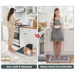 GRANNY SAYS Boho Kitchen Rug Sets of 3, Non Slip Washable Faux Wool Kitchen Mats for Floor, Thick Soft Anti-Fatigue Comfort Standing Mat Runner Rugs for Hallway Laundry Room, Beige