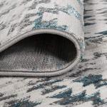 Eyely ROS206A-210 Silk Orchid Ancient Faded Trellis Indoor Runner Rug Bohemian;Casual;Transitional;Vintage, Bedroom, Kitchen, Living Room, Easy-Cleaning, Non-Shedding, 2 X 10, Gray/Turquoise