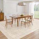 Beige Vintage 5x7 Washable Area Rug