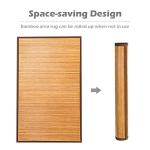 HAPPYGRILL Bamboo Area Rug, 5 x 8 Feet Floor Carpet, Floor Mat with Anti-Slip Backing, Easy Care,Indoor Roll-up Runner Rug for Bedroom, Living Room, Entryway