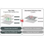 GRANNY SAYS Boho Kitchen Rug Sets of 3, Non Slip Washable Faux Wool Kitchen Mats for Floor, Thick Soft Anti-Fatigue Comfort Standing Mat Runner Rugs for Hallway Laundry Room, Beige