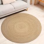 Rug Area Rugs Natural Jute 4' Round for Livingroom Bedroom Washable Reversible RagRug Braided Carpet Farmhouse Kitchen Indoor Outdoor Area Runner Mat for Hallway, Entryway,Garage, Patio