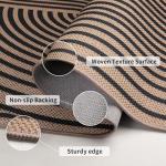 Tangsoo Rainbow Easy Jute Rug,2x3 Washable Small Area Outdoor Rug for Entryway Non-Slip Thin Black Throw Mat Modern Farmhouse Indoor Carpet for Entrance Kitchen Entry Front Porch