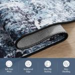 Navy Blue 8x10 Washable Area Rug for Living Spaces