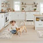 GRANNY SAYS Boho Kitchen Rug Sets of 3, Non Slip Washable Faux Wool Kitchen Mats for Floor, Thick Soft Anti-Fatigue Comfort Standing Mat Runner Rugs for Hallway Laundry Room, Beige