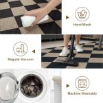 Rugalia Easy Jute Checkered Entryway Rug, 2x3 Black Modern Indoor Outdoor Doormat, Washable Non-Slip Neutral Small Kitchen Rug Farmhouse Diamond Throw Rugs for Entrance Bedroom Bathroom