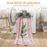 Anidaroel 5x7 Pink Floral Rugs for Bedroom Girls, Washable Area Rugs for Living Room Soft Boho Nursery Rug Non Slip Low Pile Kids Playroom Rug Indoor Throw Carpet for Dorm Bedside