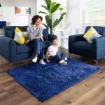 Ophanie Blue Rug, Boys 4x6 Rugs for Bedroom Royal Dark Blue Carpet Nursery Aesthetic, Kids Playroom Navy Area Rugs for Girls Teen Home Decor, Fluffy Shag Bedside Floor Living Room Carpet