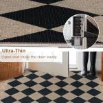 Rugalia Easy Jute Checkered Entryway Rug, 2x3 Black Modern Indoor Outdoor Doormat, Washable Non-Slip Neutral Small Kitchen Rug Farmhouse Diamond Throw Rugs for Entrance Bedroom Bathroom