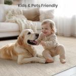 Washable 5x7 Area Rug - Stain Resistant Beige