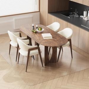 SALLOUS Plastic Floor Mat for Home, 5'x7' Waterproof Area Rug for Dining Room Table, Non-Slip Area Rug for Living Room, Wear-Resistant Vinyl Floor Protector Mat for Indoor Outdoor (Clear)