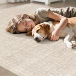 Beige Vintage 5x7 Washable Area Rug