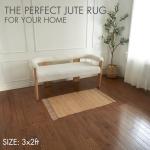 KIBAGA Beautiful Jute Rug for Your Home - This Natural 2x3 ft Hand Woven Rug Fits Perfectly Into Your Entry Area, Kitchen Or Living Room - Modern Braided Mat Enhances Any Boho/Farmhouse Decor