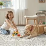 Beige Vintage Washable Area Rug 8x10 Size