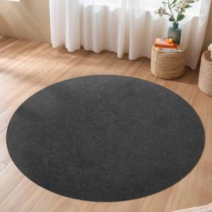 Waterproof Non-Slip Rug Pad, Round 6 Ft Carpet Pads for Large Area Rugs 1/8" Thick Felt Floor Protection Pad for All Floors and Finishes, Keep Rugs in Place and Provide Cushioning (6FT)