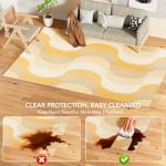 Clear Floor Mat 5x8 for Under Dining Table – Plastic Waterproof Non Slip Vinyl Area Rug, Hard Floor Protector Against Spills & Scratches, Easy Clean Carpet Cover for Kitchen, Living Room