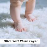 yulidayang White Fluffy Round Area Rugs for Bedroom,3'X3'Shag Circle Area Rugs for Girls Room,Non Slip Fuzzy Plush Rug for Kids Room Living Room and Dorm Home Decor Rug