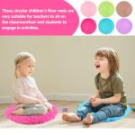 6 Pack Crazy Carpet Circle Seats, 16 Inch Round Floor Cushions for Classroom, Soft Educational Play Mat for Group Activities and School Learning, Sitting Rug for Reading and Marker Playing Areas