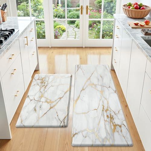 StepLively Kitchen Rugs and Mats, 2-Pack Low Profile Slip Resistant Kitchen Mats for Floor