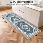 ArtyCozy 3-Piece Boho Washable Kitchen Runner Rug Sets, Soft Faux Wool Carpet Runners with Non-Slip Backing, Stain & Water Resistant Long Mats for Hallway, Laundry, 20"x32" + 20"x48" + 20"x59", Grey